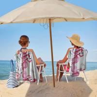 1 pieza de toalla de playa con estampado de flamenco rosa de 160x80 cm, tela de fibra ultrafina suave engrosada y agrandada - details 4