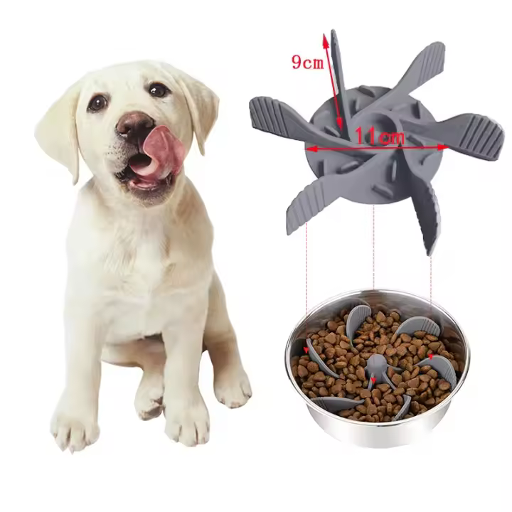 Alimentador de Espiral Lento para Mascotas Anti-Obesidad, Anticorcho, Ventosa para Perros y Gatos - 1