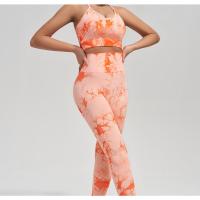 Ropa De Yoga Tie-Dye para Deportes Al Aire Libre, pantalones De chándal elásticos transpirables, Sudor Absorbente, traje De levantamiento De cadera, Alta Cintura - details 21