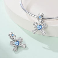 Abalorio de Plata de Ley 925 auténtica, colgante de estrella, Luna y sol brillante, compatible con Pulseras originales, collar DIY para mujer, regalo de joyería - details 9