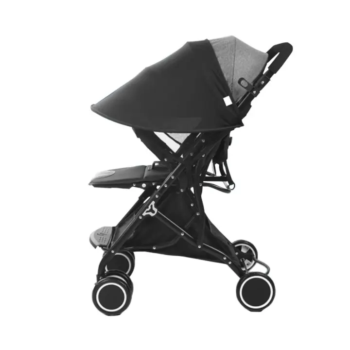 Cubierta Universal extendida para sombrilla de cochecito de bebé, toldo negro para cochecito de bebé al aire libre, 50 + UPF, visera Anti-UV para cochecito, suministros para cochecito - 1
