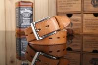 Cinturones de diseñador para hombre, piel de vaca auténtica de alta calidad, color marrón, de lujo,talla grande, 100% grano real - details 2