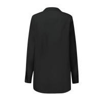 Camisa Blanca Slim Para Mujer Moda Tops Oficina Blusa Larga Manga Suéter Ruched Cuello En V Tacón Casual Polyester - details 6