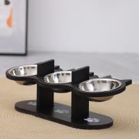 Suministros para mascotas, estante de madera, cuenco elevado para perros y gatos, alimentador de alimentos para mascotas de acero inoxidable 3 en 1, cuenco de agua para mascotas con inclinación de 15 grados, cachorro - details 6