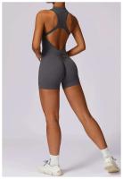 Monos deportivos sin mangas V Back Scrunch Traje de yoga de una pieza con cremallera - details 16
