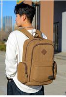 Mochila de lona de moda para hombre, bolso escolar informal Retro, Asa superior y gran capacidad, mochila d - details 2
