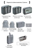 Organizador de viaje impermeable, 9 piezas, neceser, organizador de ropa - details 0