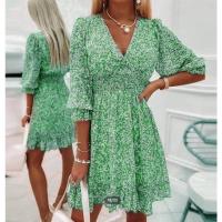 Vestido informal a la moda para mujer, vestidos estampados con cuello en v - details 2