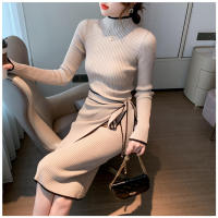 Elegante Vestido de Punto con Cordones Moda de Oficina para Mujeres en Otoño-Invierno - details 16