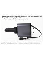 Cargador de Coche Retráctil Ultra Rápido 120W Turbo Charging Alumar, 4 Puertos de Carga Rápida con Cables Retráctiles de 80CM, Compatible con iPhone, Xiaomi, Samsung, Google, Huawei y Tablet. - details 1