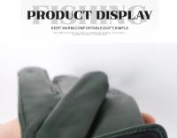 Guantes de piel de oveja para mujer, manoplas cortas de terciopelo fino para pantalla táctil, de cuero, de buena calidad, para invierno, 2226 - details 216