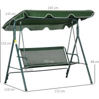 Columpio de Jardín de 3 Plazas Balance Exterior con Techo Ajustable y Marco de Acero Carga 240kg - details 24