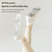Calcetines de algodón de Yoga para mujer, calcetín antideslizante, transpirable, elástico, deportivo, exterior, 1 par - details 2