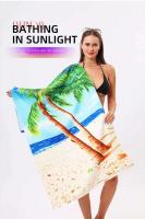 DIZETION Toalla de baño de playa impresa de microfibra absorbente y de secado rápido para Yoga, natación, playa, 70*140CM - details 0