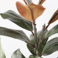 Planta de Magnolia Artificial grande, hojas de goma hechas a mano, rama de árbol de Magnolia simulada, 2 tenedores, plantas artificiales de 110cm - details 6