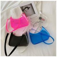 Bolso de hombro transparente de gelatina de moda, bolso de PVC de color sólido para la axila, bolso de viaje impermeable con cremallera. - details 3