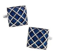 Esmalte para hombre hecho de material de latón de alta calidad, gemelos cuadrados azules, venta al por mayor y al por menor - details 0