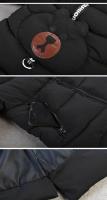 Winter New Baby Boys Jacket Solid Color Cartoon Bear Pattern Thicken Keep Warm Hooded Outwear For 1-6Y Kids Down Cotton Overcoat - details 11