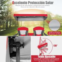 Sillas de Camping Plegables, Silla Plegable Portátil Doble con Bolsa de Transporte Refrigeradora, Silla de Picnic de 2 Asientos para Exteriores con Mesa y Dosel Desmontable (Azul) - details 13
