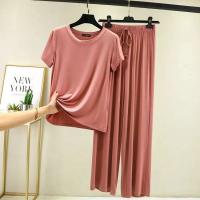 En el verano de 2025, el nuevo conjunto Modal incluye hermosa ropa de dormir informal de manga corta y ropa de dormir grande para mujer M-XXL. - details 6