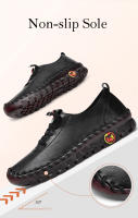 Zapatos de marca antideslizantes para mujer, zapatillas de cuero suave, mocasines cómodos sin cordones, zapatos para mamá con hilo de coser a mano - details 8