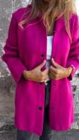 2025 Chaqueta casual con capucha de un solo pecho, color sólido, otoño e invierno, - details 6