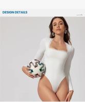 Body de yoga de manga larga para mujer, ropa deportiva transpirable para ballet, danza y gimnasio, mono con parte inferior de color sólido - details 1