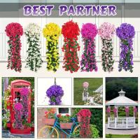 2pcs Flores Artificiales de Hiedra Violeta - Plantas Colgantes Falsas para Exteriores, Patio, Jardín, Porche y Decoración de Bodas - details 4