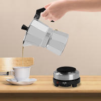 Cafetera eléctrica de 150 ml, máquina de café espresso, 3 tazas, moca, con fondo separado, de aluminio - details 0