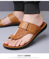 Sandalias de cuero para hombre de verano 2025, de gran tamaño, modernas y versátiles, sencillas y juveniles, para la playa. - details 0