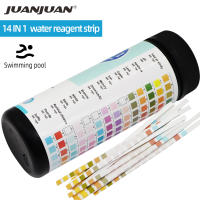Tiras reactivas de Ph 14 en 1 para análisis de calidad del agua, 50 piezas, cloro Residual, pH, alcalinidad, hierro, etc., 40% de descuento - details 0