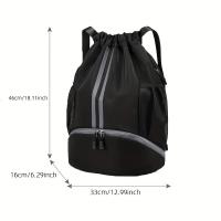 [SEYATULLH, Mochila deportiva de yoga de alta capacidad] SEYATULLH Mochila deportiva y de yoga de alta capacidad - Mochila de gimnasio duradera con cordón de nailon, separación de ropa seca/mojada, cierre con cordón, bolsillos con cremallera - Ideal para - details 1