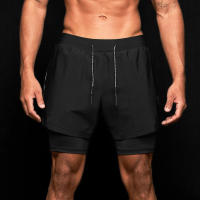 Pantalones Cortos Deportivos Ligeros y Secado Rápido Doble Capa para Entrenamiento en Gimnasio y Correr Ropa de Verano para Hombres - details 11