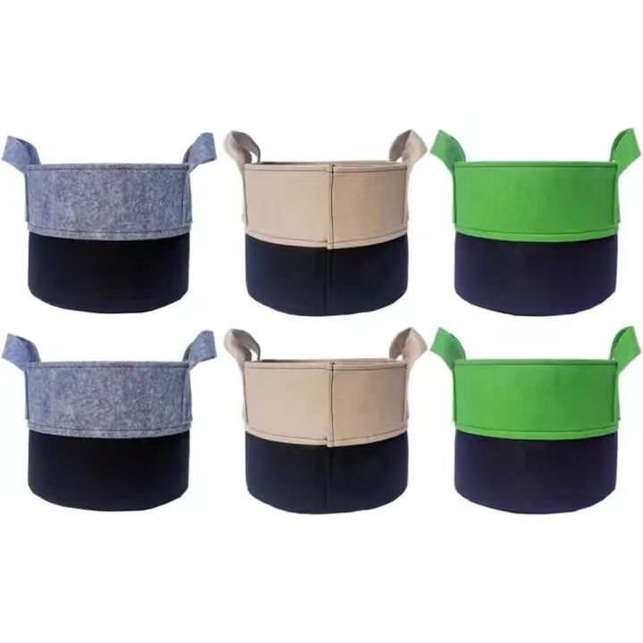 Bolsas de cultivo de 2 galones, 6 piezas de fieltro engrosado resistente, macetas de tela transpirable, bolsas de cultivo de plantas con asas, macetas de cultivo de jardinería para verduras, frutas, flores, tomates - 1