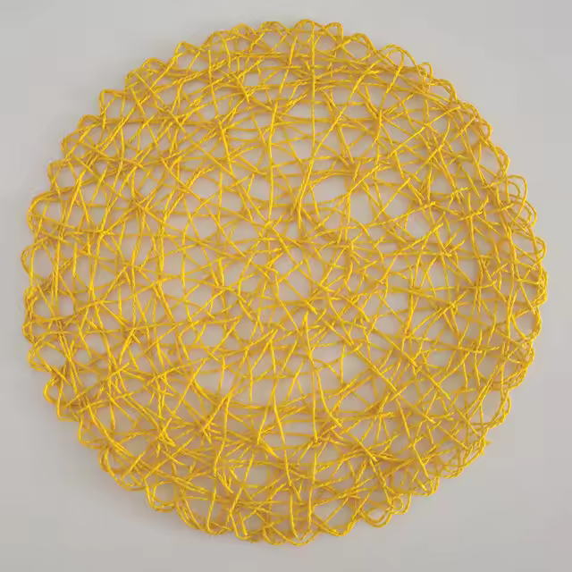 4 manteles individuales de ratán, manteles individuales de paja de papel marrón, 38cm - 1