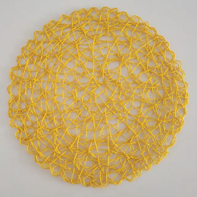 4 manteles individuales de ratán, manteles individuales de paja de papel marrón, 38cm - 1