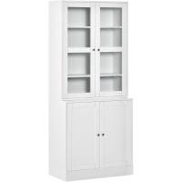 Libros 4 Puertas Estantes Ajustables Estilo Morno Oficina Dormitorio 76x40x1785 cm Blanco - details 0