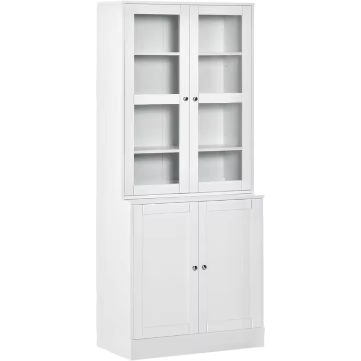 Libros 4 Puertas Estantes Ajustables Estilo Morno Oficina Dormitorio 76x40x1785 cm Blanco - 1