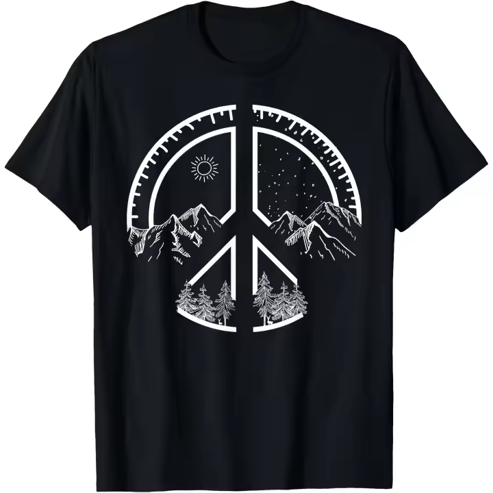 Camiseta Retro de los años 60 para hombre, camiseta Hippie de aventura al aire libre con signo de la paz de las cuatro estaciones - 1