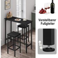 Conjunto de Mesa de Bar y 2 Sillas Estructura de Metal Tamaño 100x40x100 cm - details 35