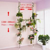 Macetas de Flores Telescópico Estante para Plantas de Metal con 12 Bandejas, 2 Ganchos y 1 Barra Telescópica Organizador de Almacenamiento para Esquina Interior Balcón Sala - details 4