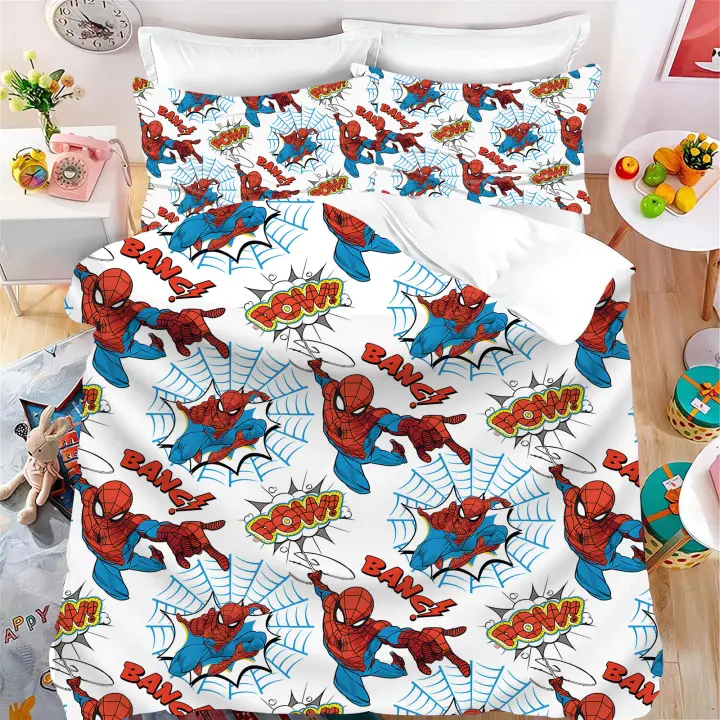 Juego de Ropa de Cama Spider-Man 3D Funda de Edredón, Cubierta de Almohada de Microfibra para Niños Hombres - 1