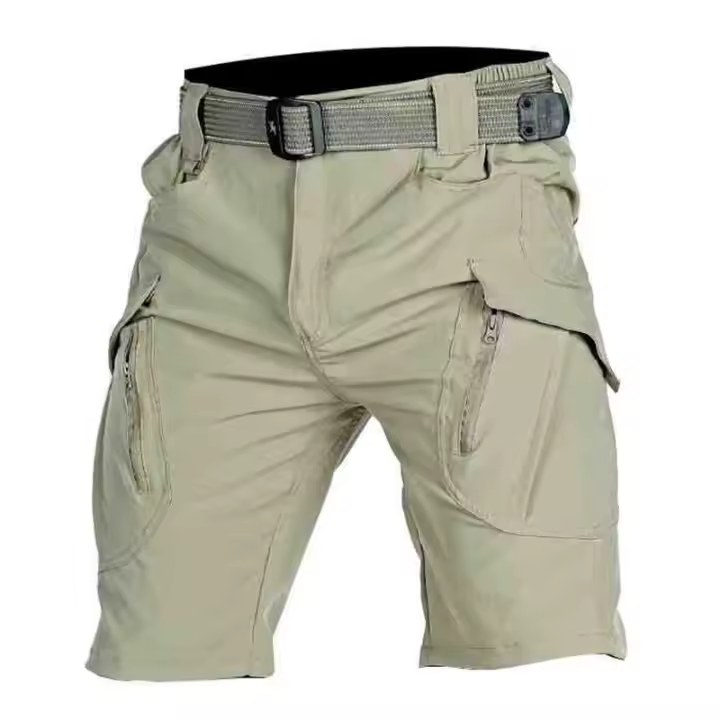 Pantalones cortos tácticos cargo con múltiples bolsillos para hombre, pantalón informal, transpirable, de secado rápido, sueltos, para verano - 1