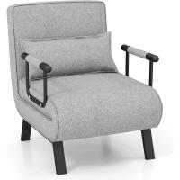 Sofá Cama Convertible Silla de Dormir Individual Tri-Fold con Respaldo Ajustable de 6 Posiciones, Cojín Desmontable y Asiento Tapizado Estructura Metálica Plegable (Azul) - details 18