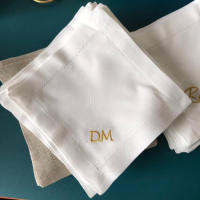 12 Piezas Servilleta de Cóctel de Lino Servilleta de Cóctel Servilletas de Bebidas para Cena Fiesta Tela de Algodón de Lino 8 "x 8" (20x20 cm) - details 9