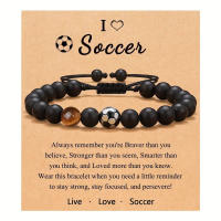 pulsera de piedra volcánica para hombre y mujer, brazalete de cuerda elástica, regalo para el Día del Padre, piedra lunar volcánica,Pulsera de regalo del Día de la Madre - details 4