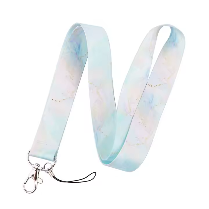 Correa para teléfono móvil, cuerda para colgar, soporte para llavero, soporte para tarjeta de identificación, cordón para teléfono, cordón con estampado de mármol, correas para colgar en el cuello - 1