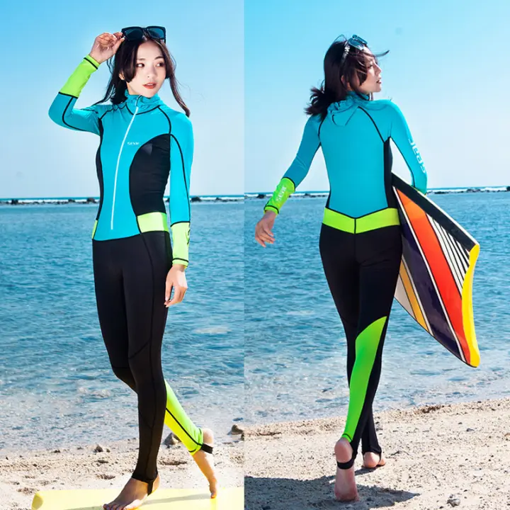 HISEA-Sombrero de LICRA + ropa de protección solar sin capucha, antifricción, impermeable, anticoral, natación, playa, pesca al mar - 1