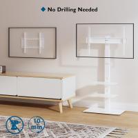 Soporte de TV con Base Ajustable Vidrio Templado de 3 Niveles Para Pantallas LED OLED LCD Plasma de 30 a 70 Pulgadas Max VESA 600x400 mm Blanco - details 5