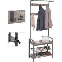 Perchero Árbol l Vestíbulo Perchero Banco Ganchos Extraíbles Color Greige/Gris Altura 183 cm - details 0